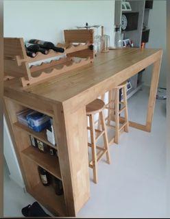 Island / Breakfast bar table with 2 x stools