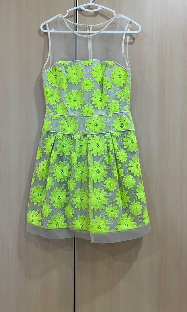 Karen millen lime green dress clearance