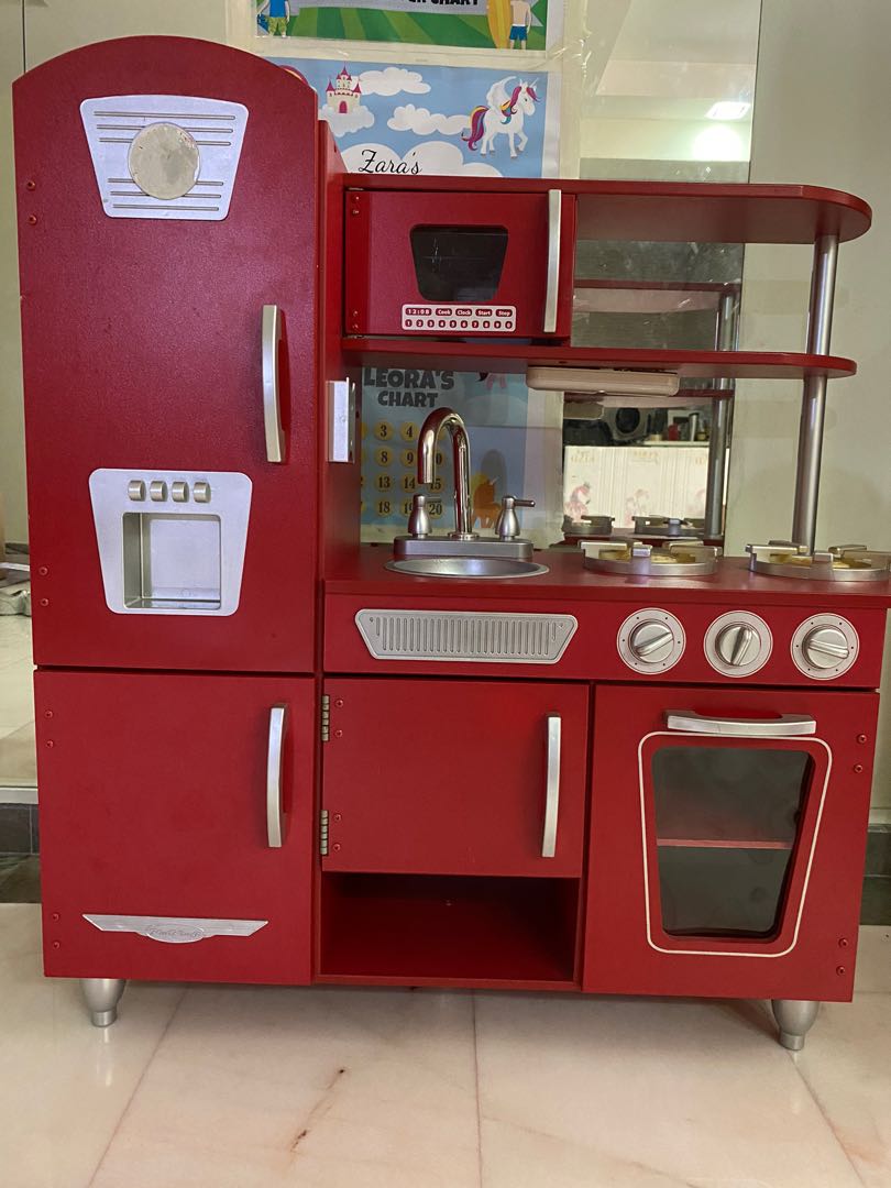 Red vintage play kitchen Clearance