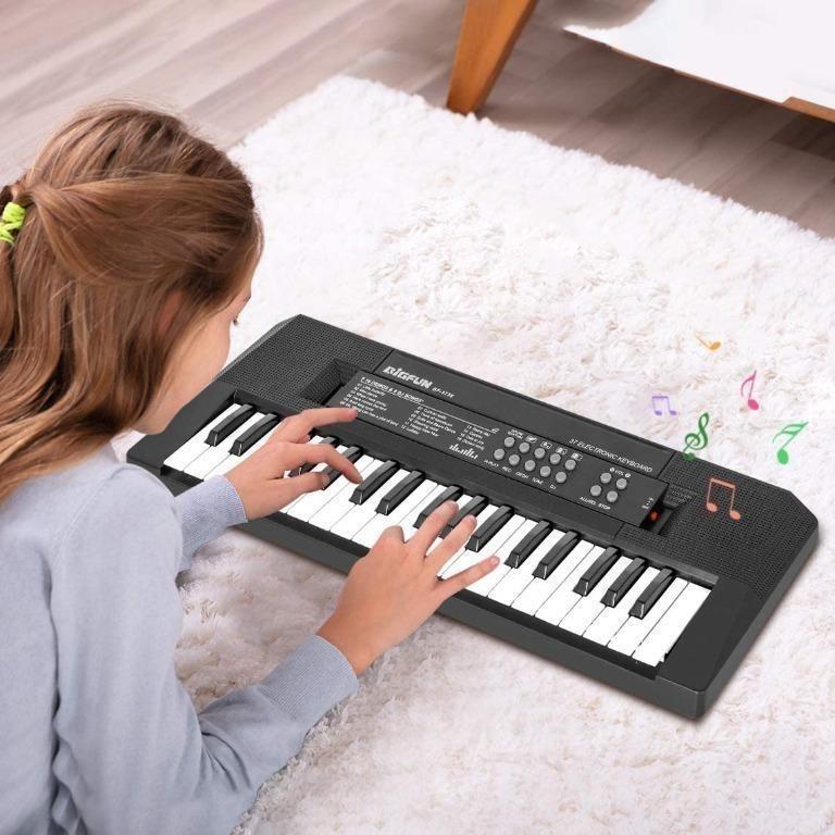 37 Keys Portable Piano Early Learning Educational Electronic Music Keyboard Instrument Toys for 3 4 5 6 7 8 Year Old Boys and Girls Raimy Kids Keyboard Piano Black 