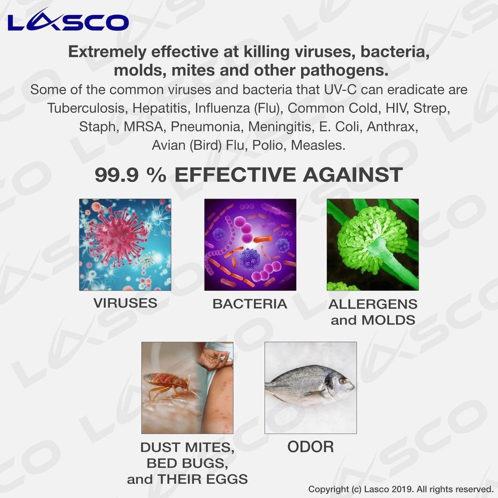 Lasco 60W Powerful Multipurpose UV UVC Sterilizer Disinvection Ozone
