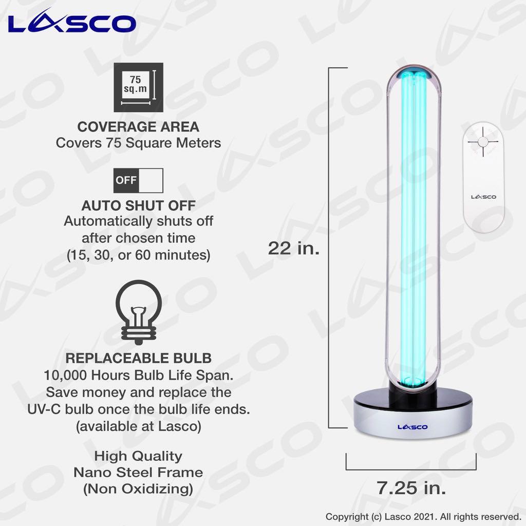 Lasco 60W Powerful Multipurpose UV UVC Sterilizer Disinvection Ozone