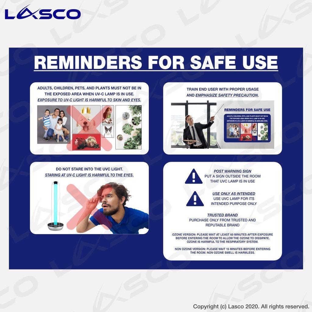 Lasco 60W Powerful Multipurpose UV UVC Sterilizer Disinvection Ozone