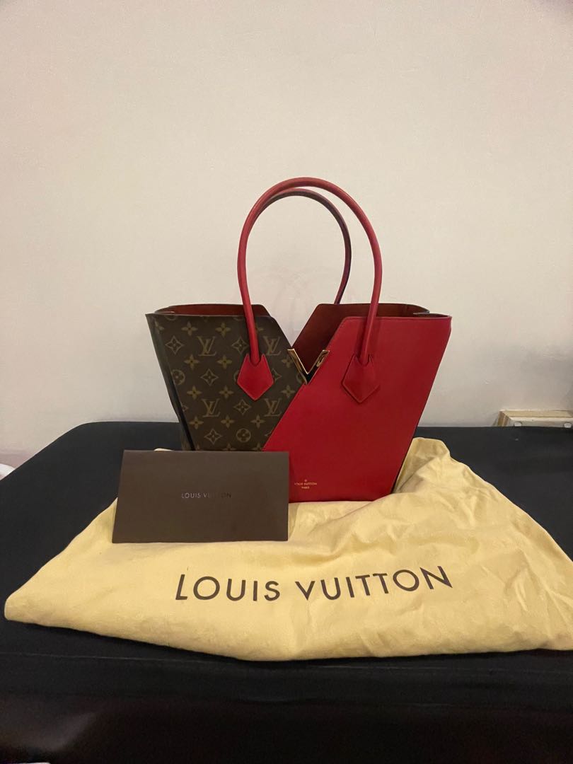LOUIS VUITTON M40459 MONGRAM BROWN/RED LEATHER KIMONO TOTE MM SHOULDER BAG  227034831 WE, Luxury, Bags & Wallets on Carousell