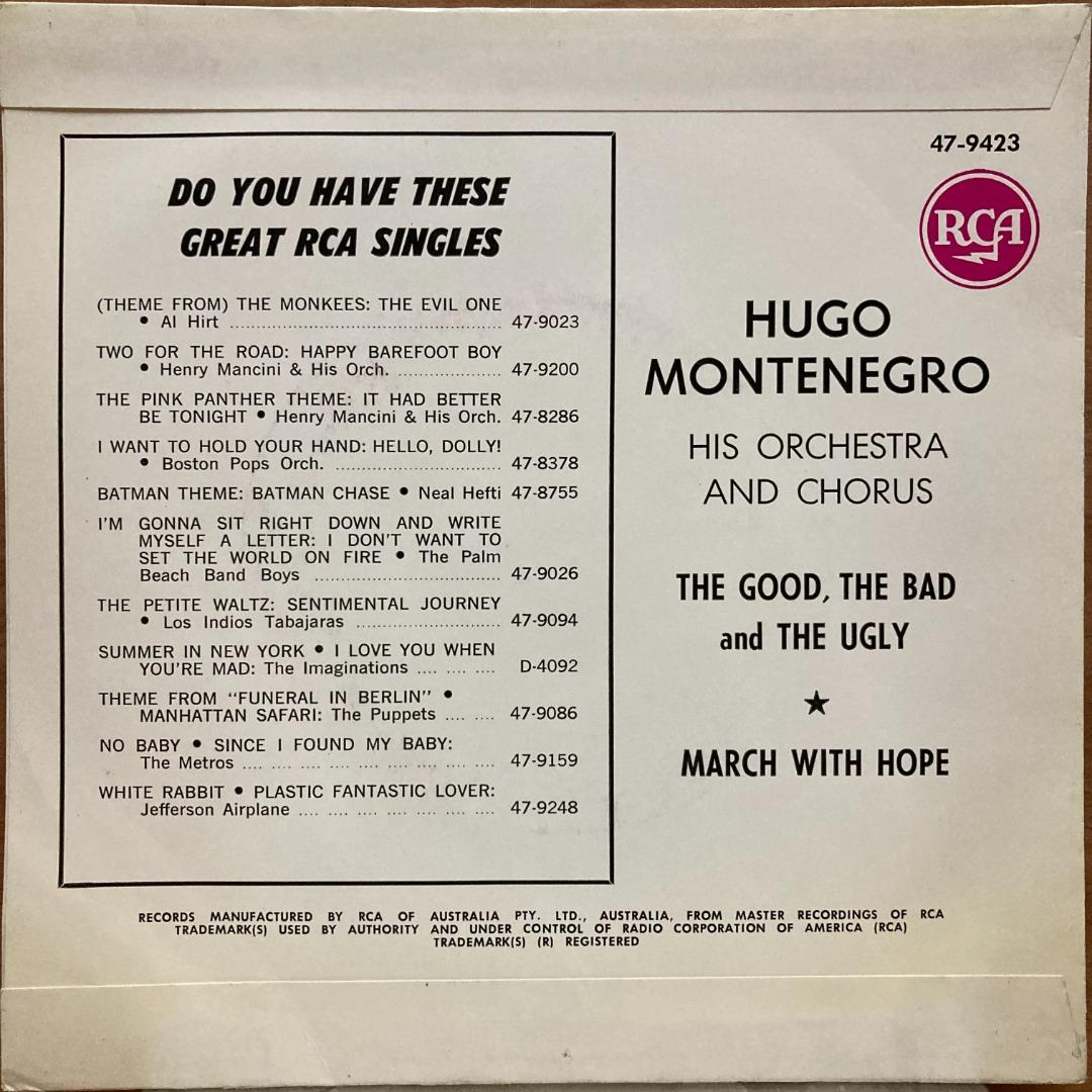 LP 黑膠唱片 RCA Hugo Montenegro And His Orchestra The Good, The Bad And The ...