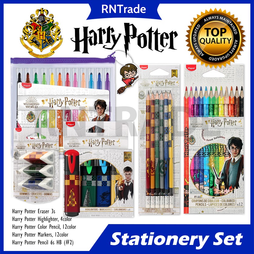Set de 2 Crayons avec Gommes Harry Potter