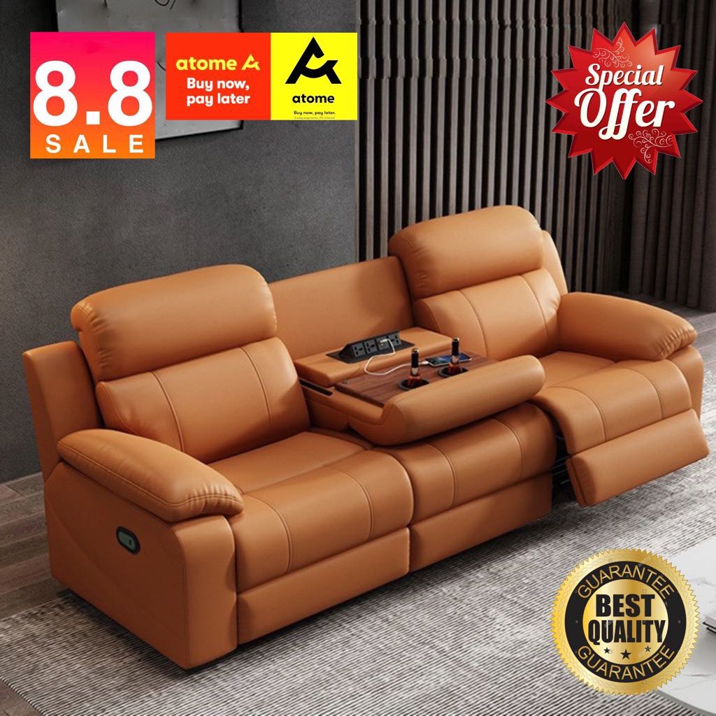 Mark Sofa 2 seater Manual/ Electric Recliner Sofa in Genuine Cowhide
