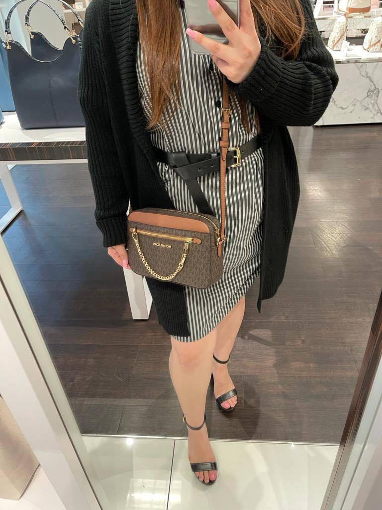 Micheal Kors JSI Large EW Chain Crossbody in Signature Brown