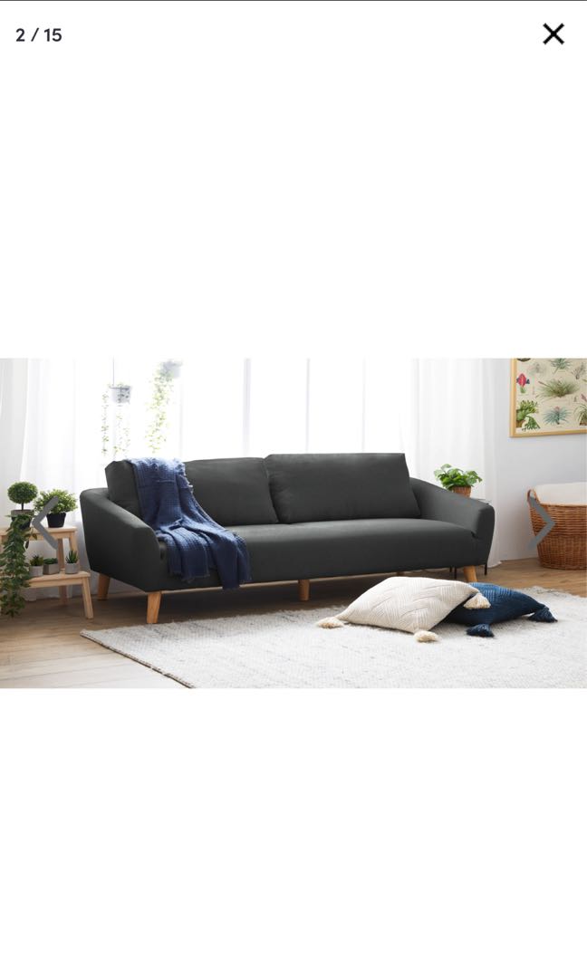 Moving Out Sale Used 3 Seater Sofa Grey Charcoal, Furniture & Home