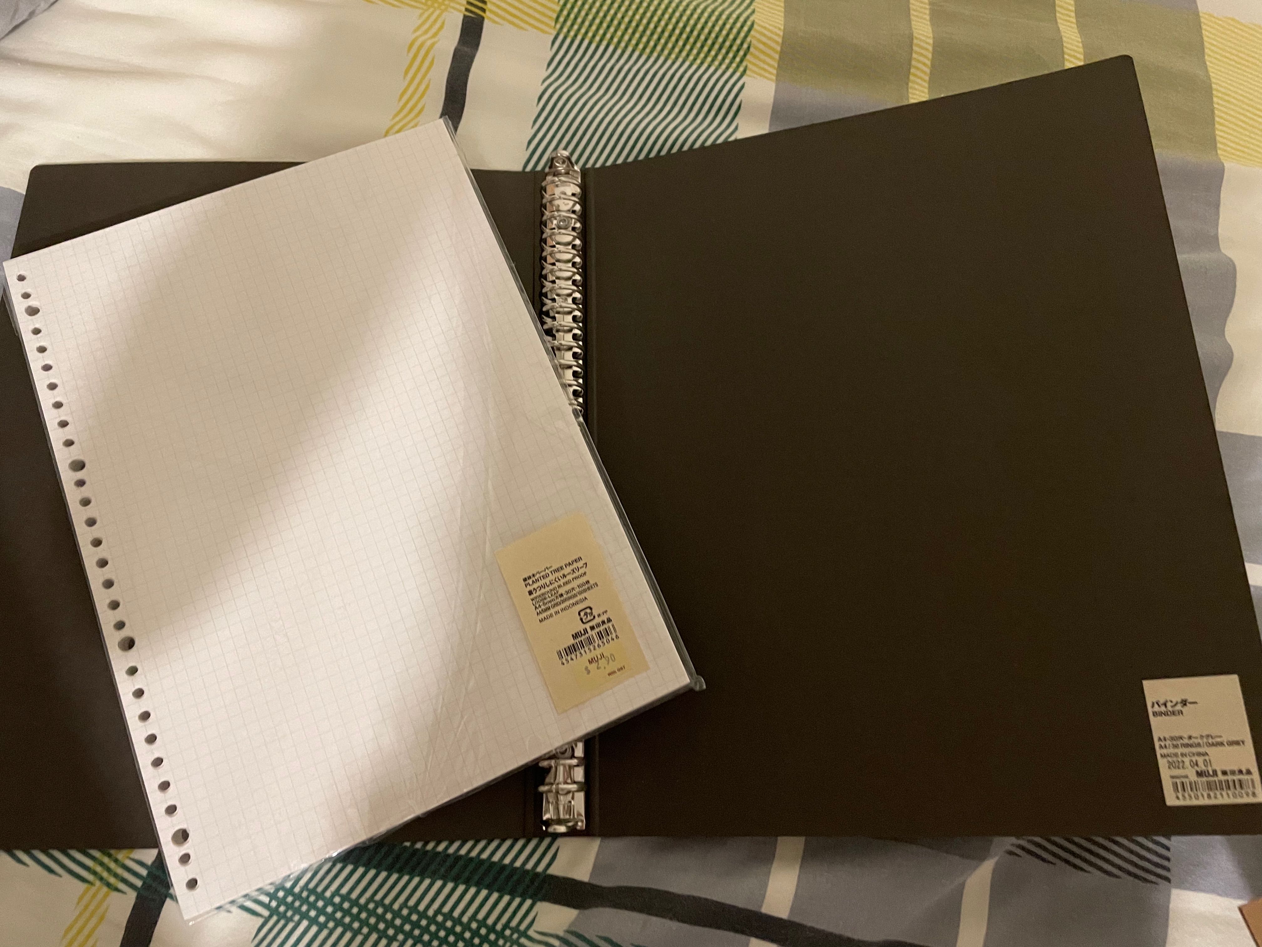 muji binder and loose leaf paper, Hobbies & Toys, Stationery & Craft