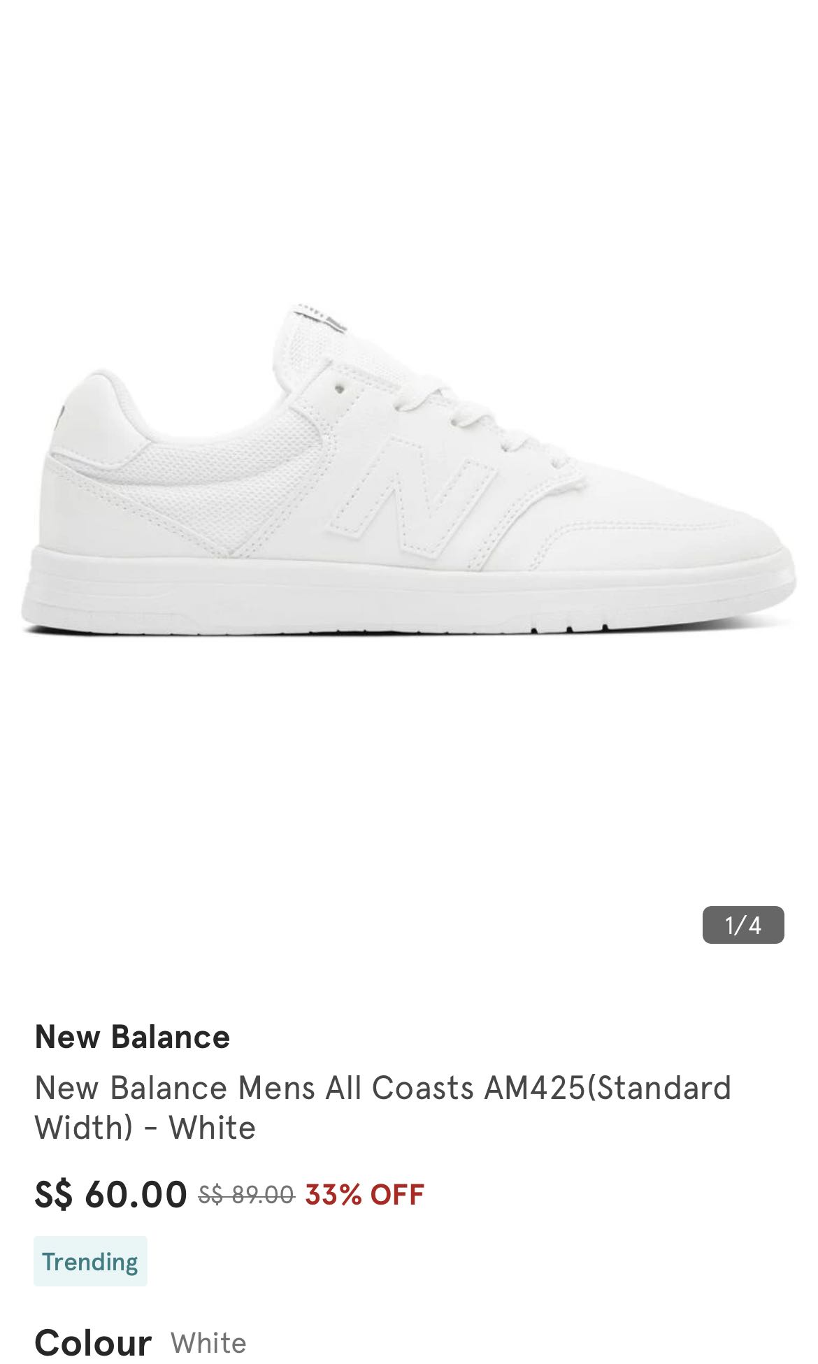 New balance coast white hotsell