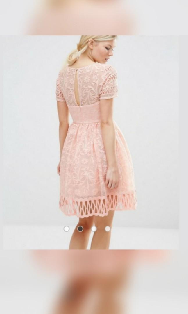 NEW Chi Chi London Petite All Over Embroidered Cap Sleeve Mini