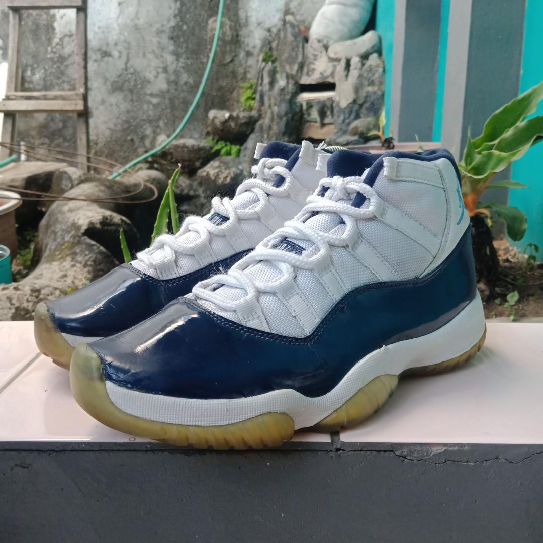 Nike air jordan 11 retro hi white navy second thrift original
