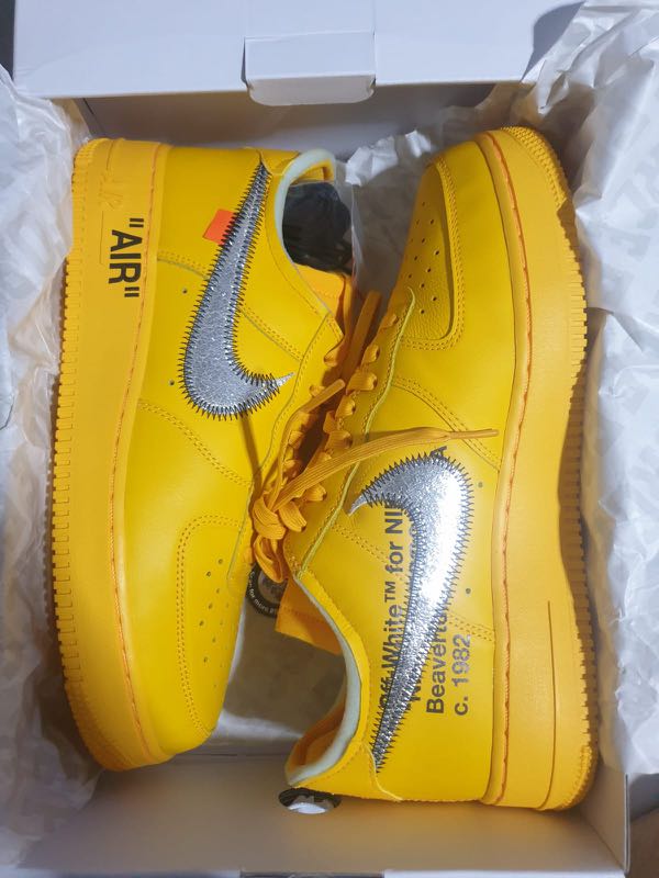 off white nike air force 1 yellow