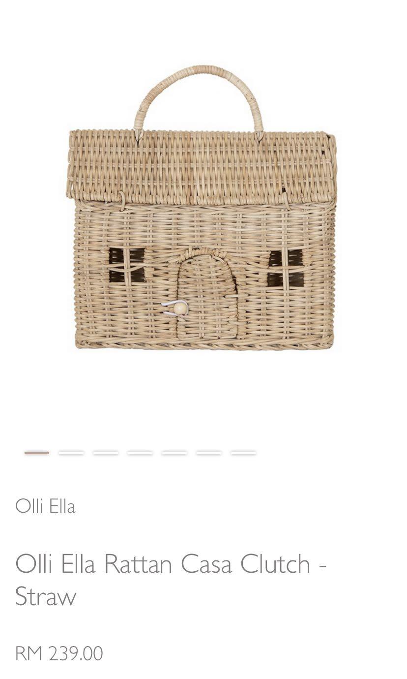 Olli Ella Rattan Casa Clutch, Hobbies & Toys, Stationery & Craft