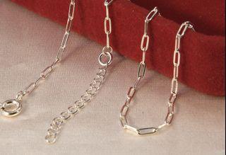 Paperclip anklet authentic silver
