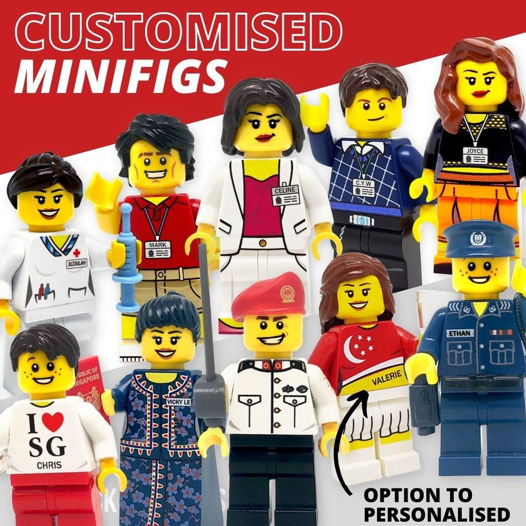 Personalised NAME Lego Minifigs Customised Gift Minifigs
