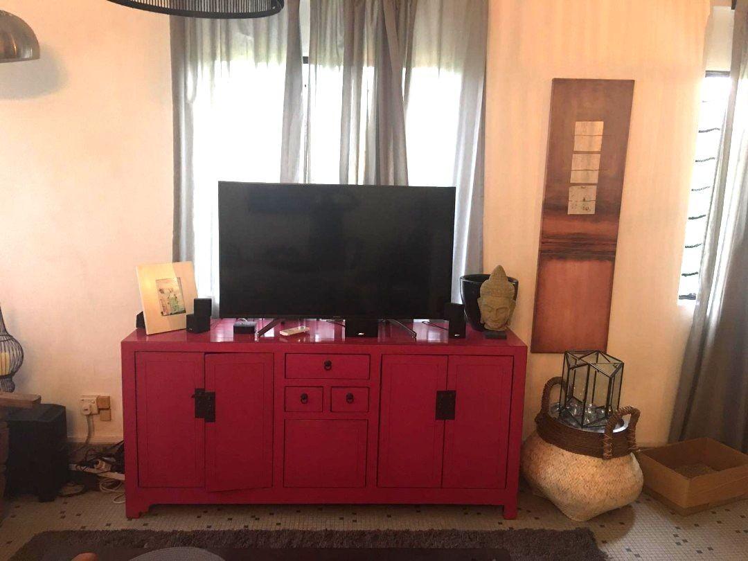 Pink Chinese cabinet, TV console, Furniture & Home Living, Furniture ...