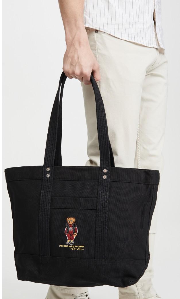 Ralph lauren canvas polo bear tote bag online