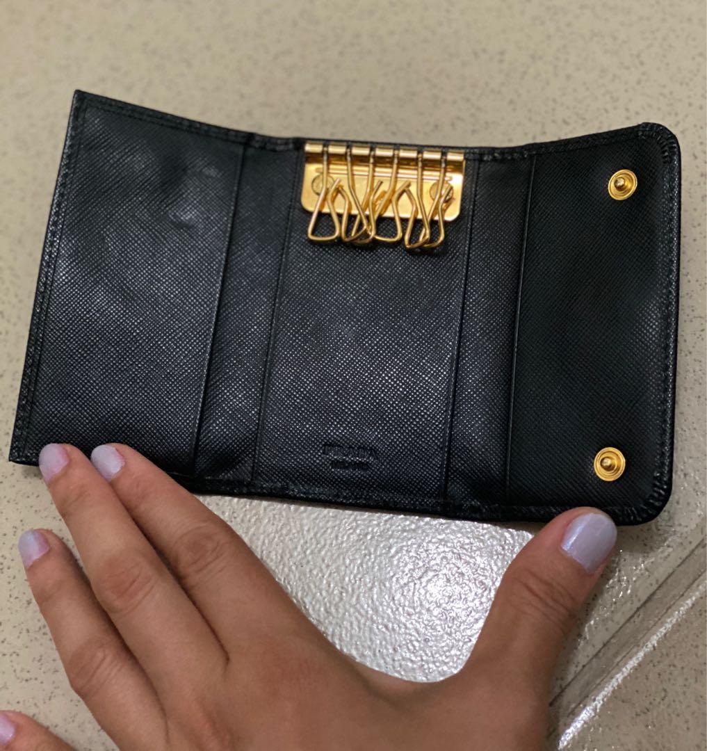 Prada black mini key case