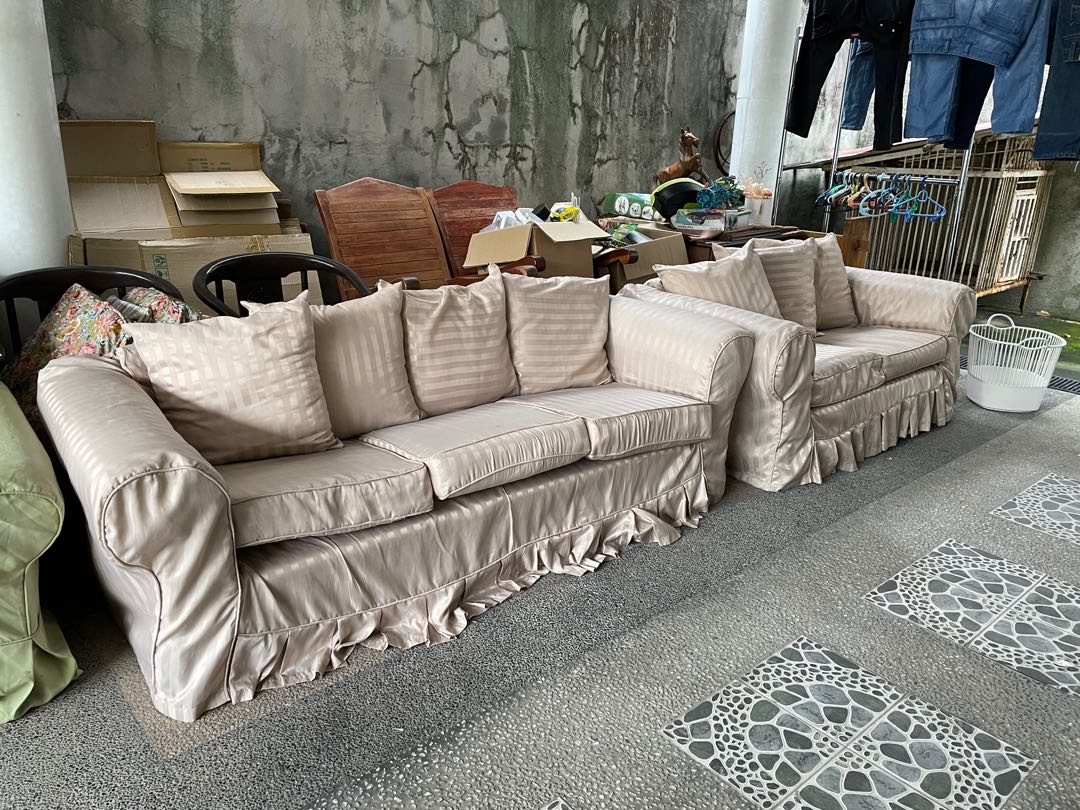 Preloved sofa set (2seater and 3seater), Furniture & Home Living