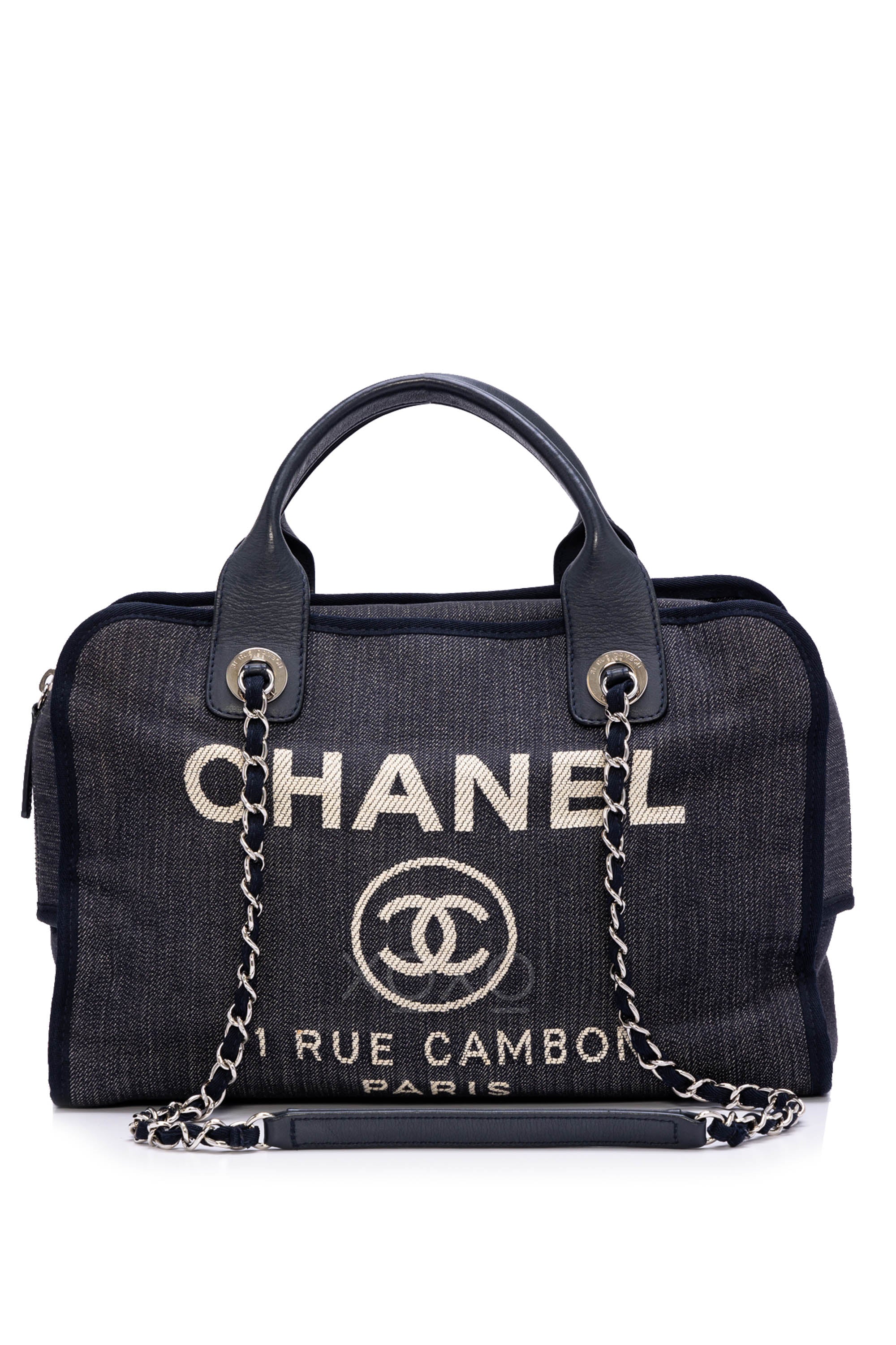 Pre-owned Chanel Deauville Bowling Two Way Bag Denim, Luxury, Bags