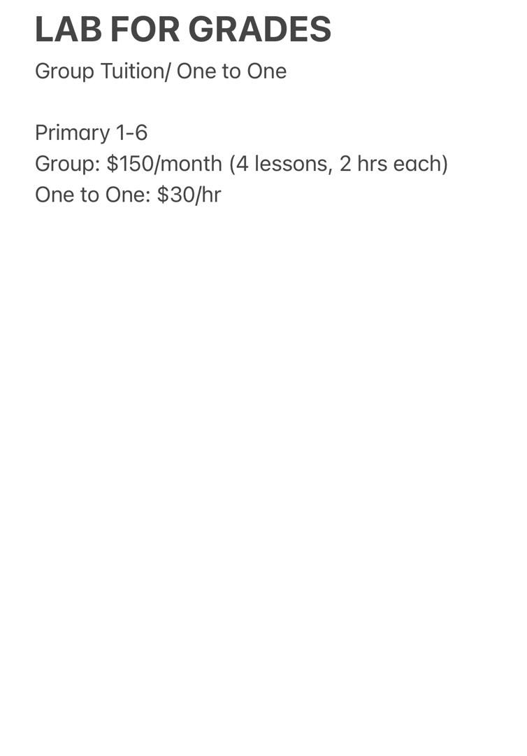 Primary School online tuition classes, Learning & Enrichment