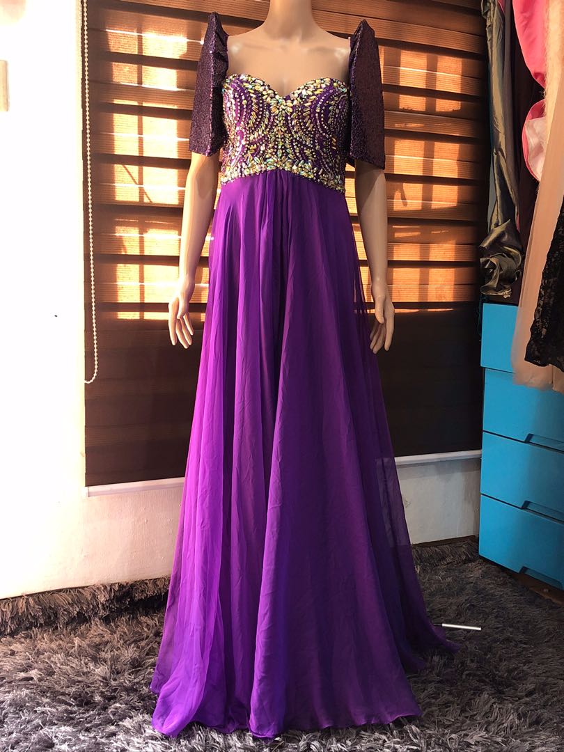 Purple filipiniana gown outlet