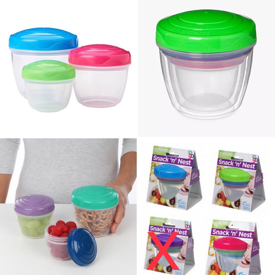 Sistema To Go Collection Snack 'N' Nest Food Storage Container, Color  Received May Vary, Set of 3, 150 ml, 305 ml, 520 ml