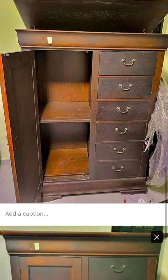 Solid Wood Wardrobe, Furniture & Home Living, Furniture, Shelves