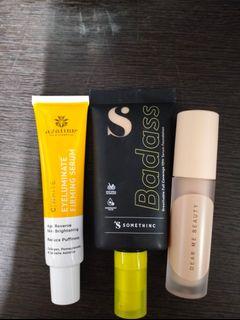 [1 set] Somethinc Badass Serum Foundation, Dear Me Beauty Concealer, Azarine Eyeluminate