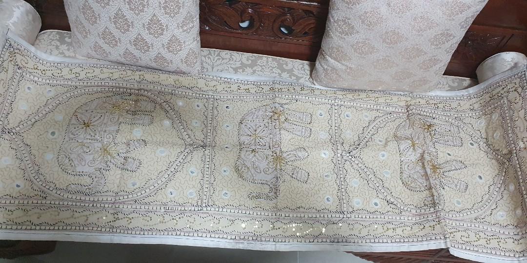 Table Runner (Category: Carpets & Mats) located in Singapore. Submitted by pansy_flower (Listing ID 1171265651, Image 2). Description: Pure cotton table runner with heavily embroidered motifs. Perfect for hosting guests' at home and festivals. Length...149 cms, Breadth ...50 cms.