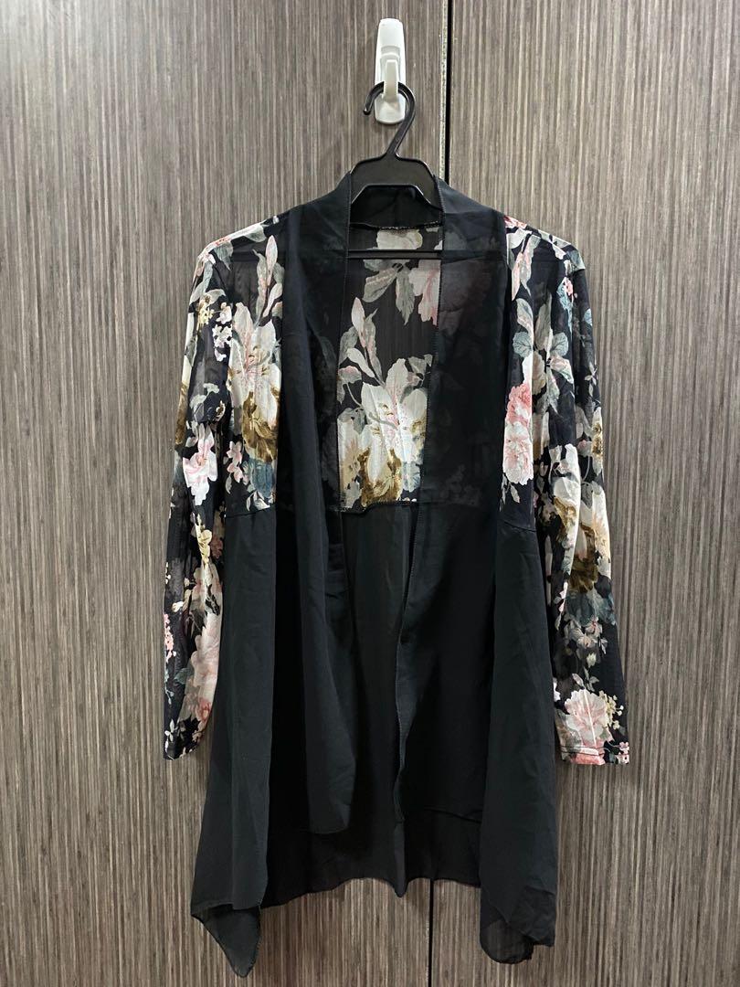 thin floral cardigan