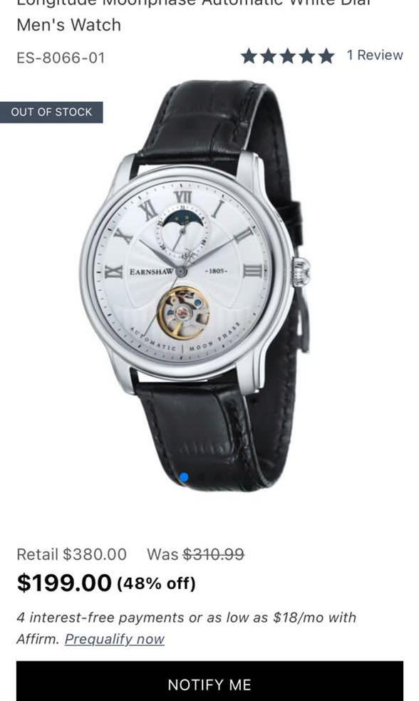 Thomas sales earnshaw moonphase
