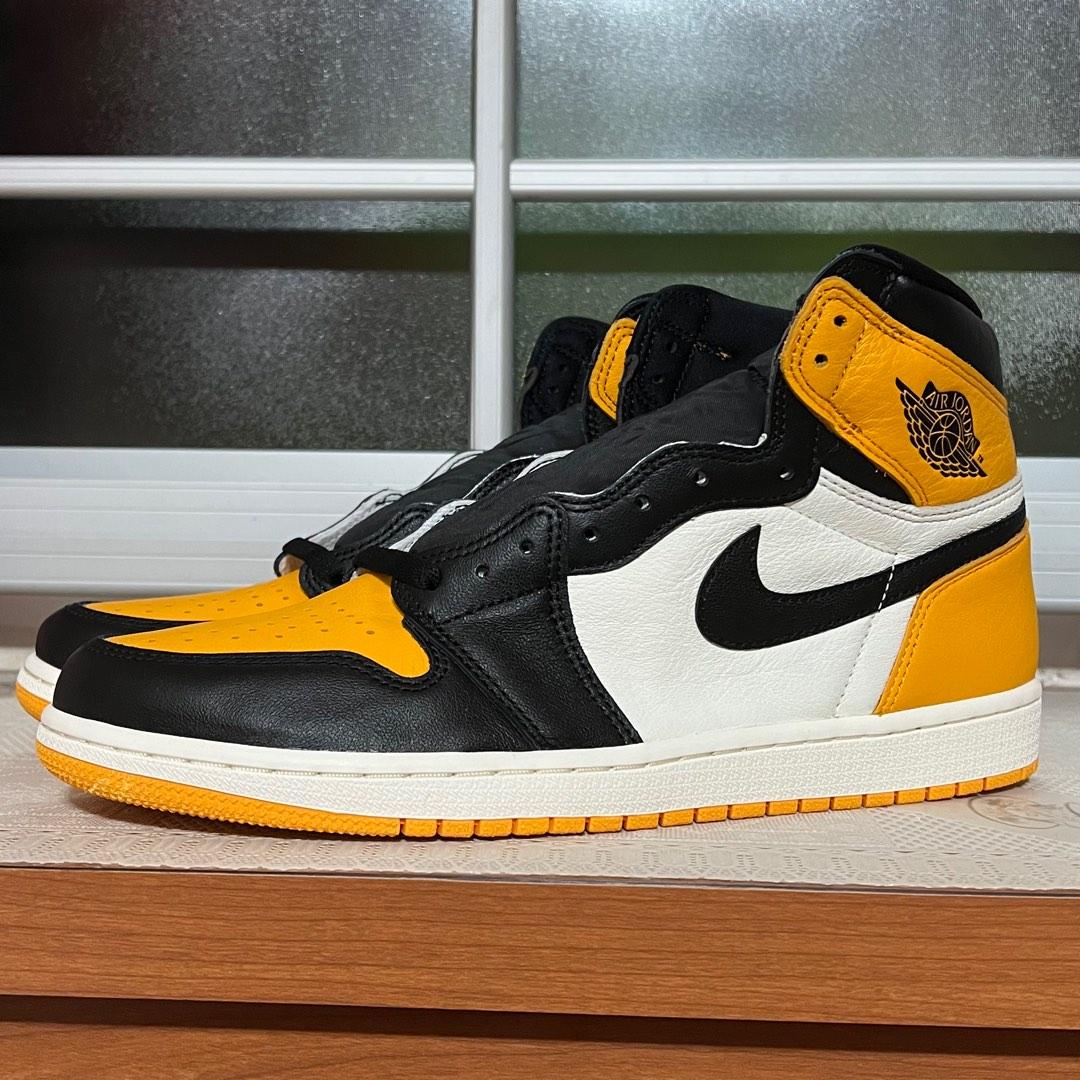 Air jordan 1 black white yellow sales