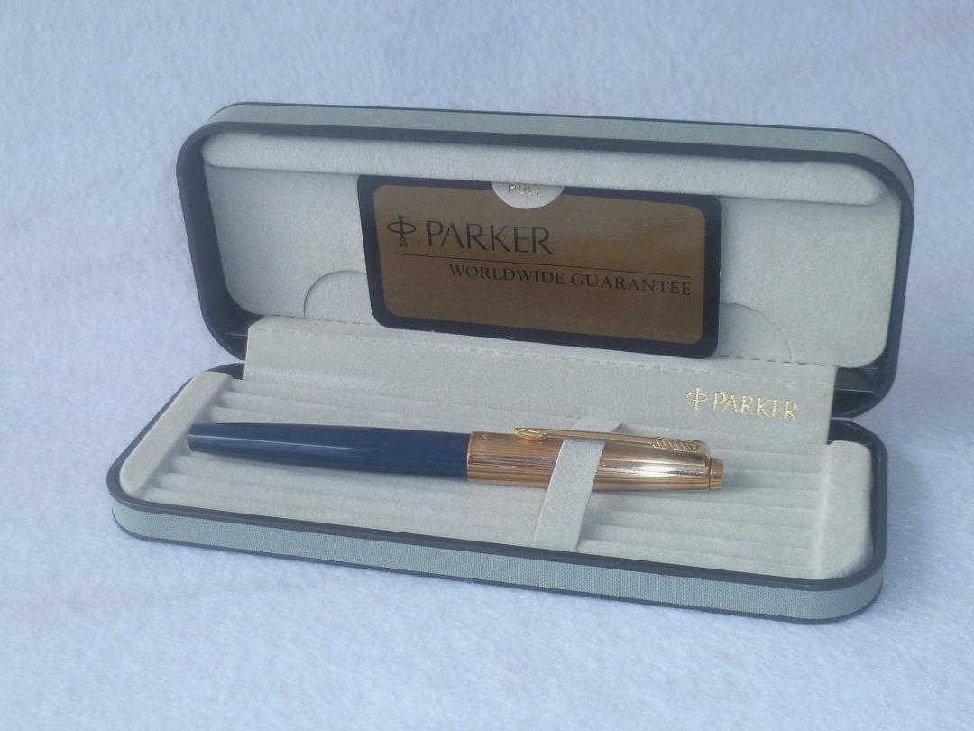 Vintage ! Authentic Parker Lady Junior Gold Nib Blue Fountain Pen ...