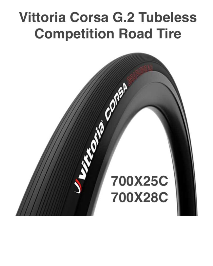 Road Bike Tires 700 X 25c Vittoria Corsa G2.0 Folding Clincher