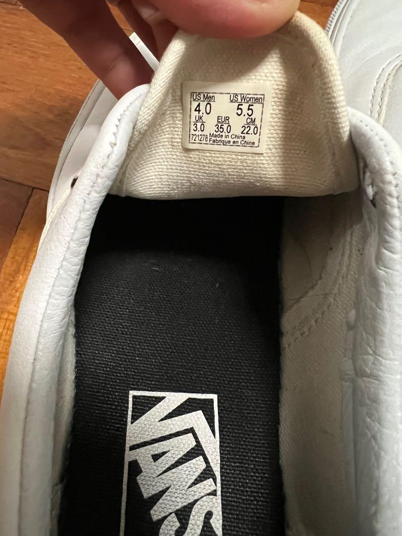 White vans deals womens size 8