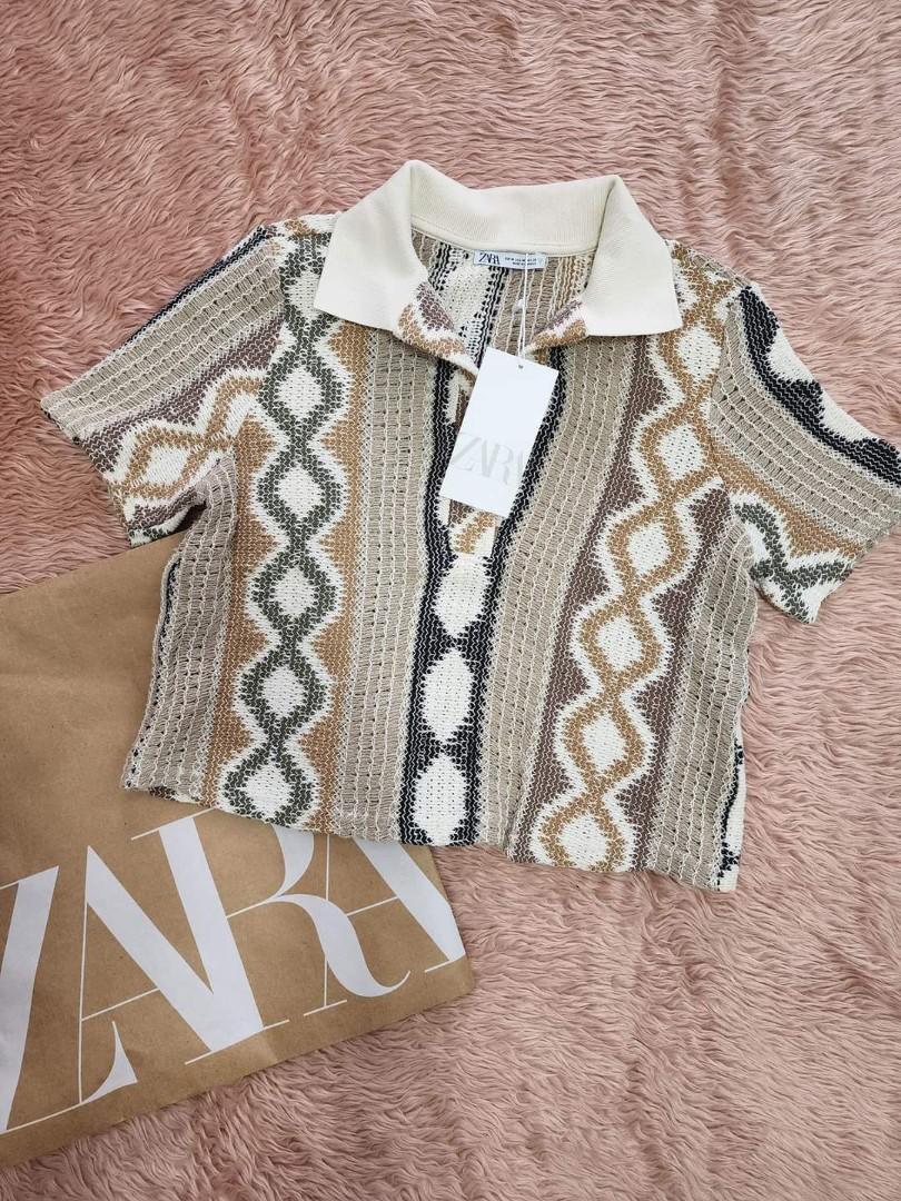 Zara Crochet Polo Sweater, Women's 