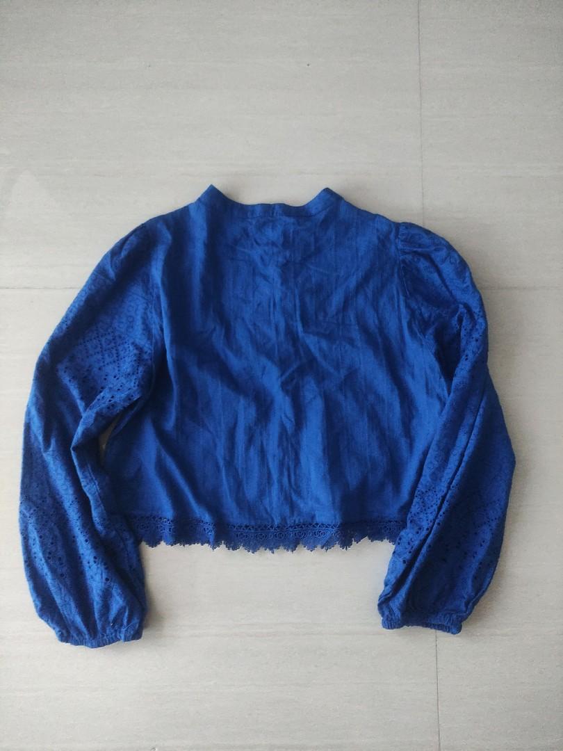 Zara Cropped Broderie Eyelet Top, Women's Fashion, Tops, Blouses on