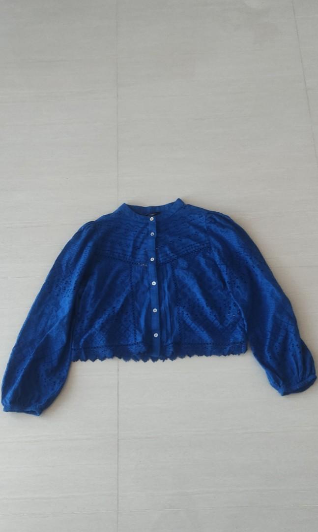 Zara Cropped Broderie Eyelet Top, Women's Fashion, Tops, Blouses on