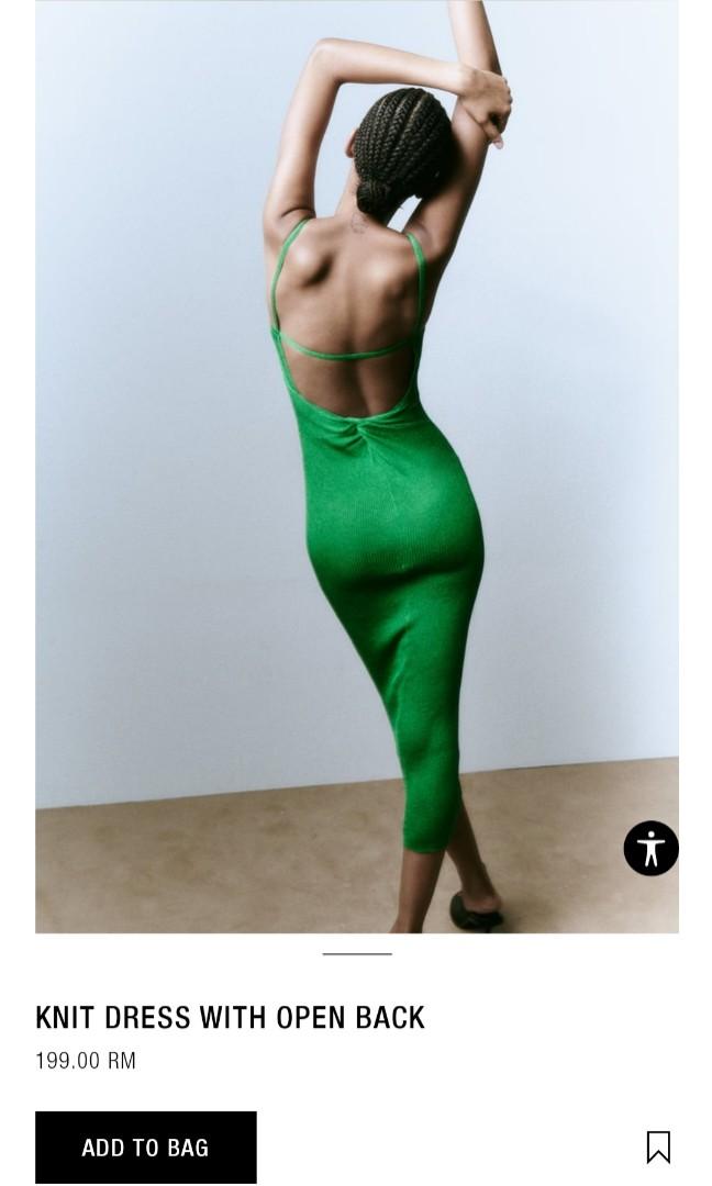 Zara Green Knit dress, Women's Fashion, Dresses & Sets, Dresses on Carousell