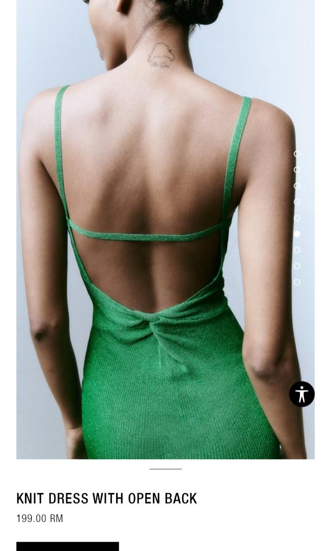 Zara Green Knit dress, Women's Fashion, Dresses & Sets, Dresses on Carousell