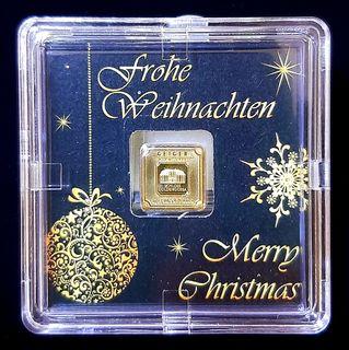 1g Fine Gold Bar 999.9 Purity in limited Christmas-themed edition / Christmas Gift / Holiday Season / Merry Christmas