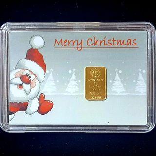 2g Fine Gold Bar 999.9 Purity in limited Christmas-themed edition / Christmas Gift / Holiday Season / Merry Christmas 