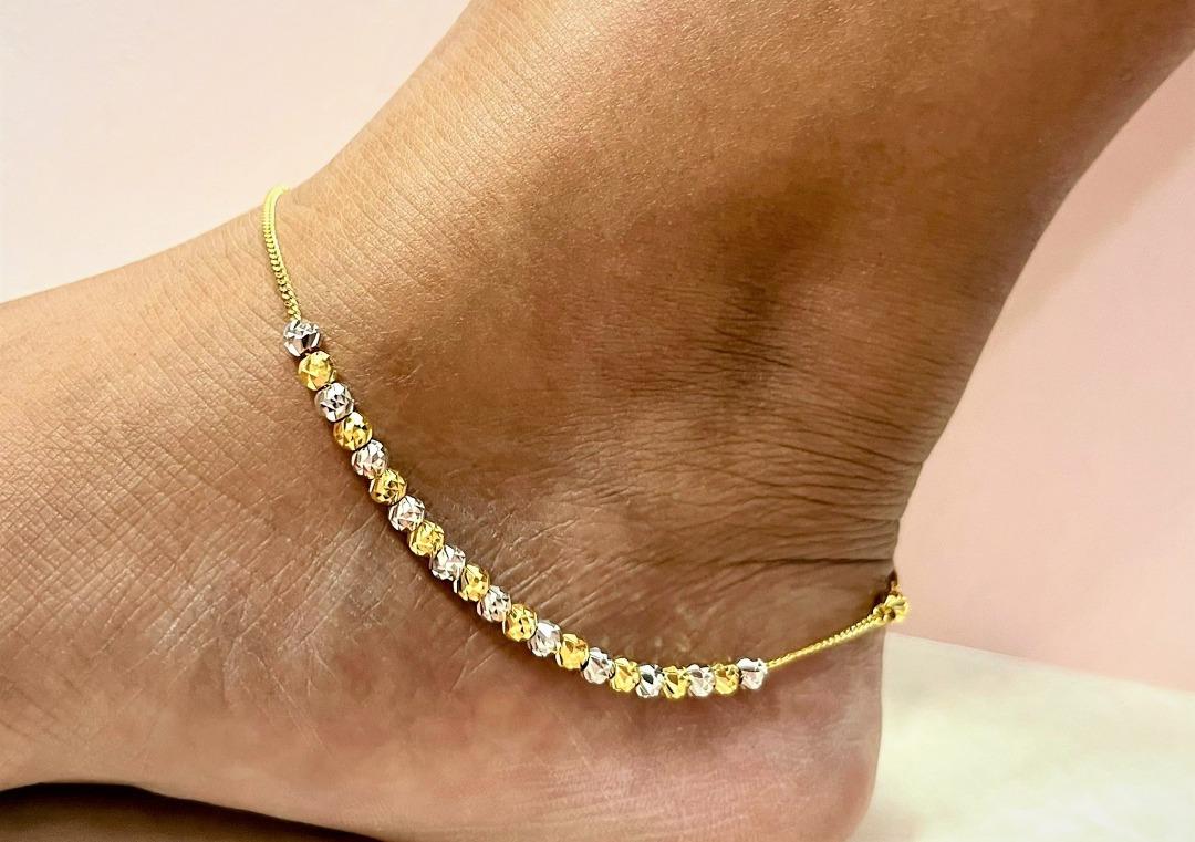 Gold bead shop anklet