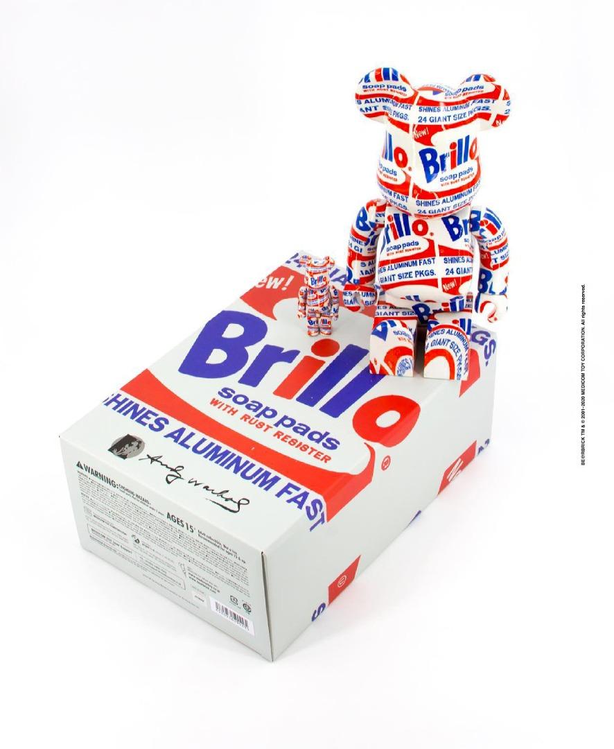 全新未開Andy Warhol Brillo 100% + 400% Bearbrick, 興趣及遊戲, 玩具