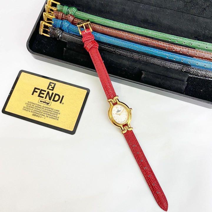 Authentic Ladies Fendi Wristband Watch 640L With 8 Interchangeable Leather  Bands