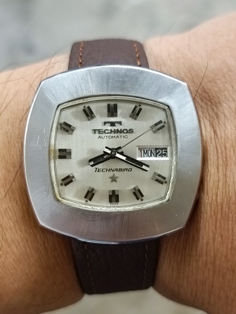 瑞士Technos自動上鍊機械錶39mm, 名牌, 手錶- Carousell