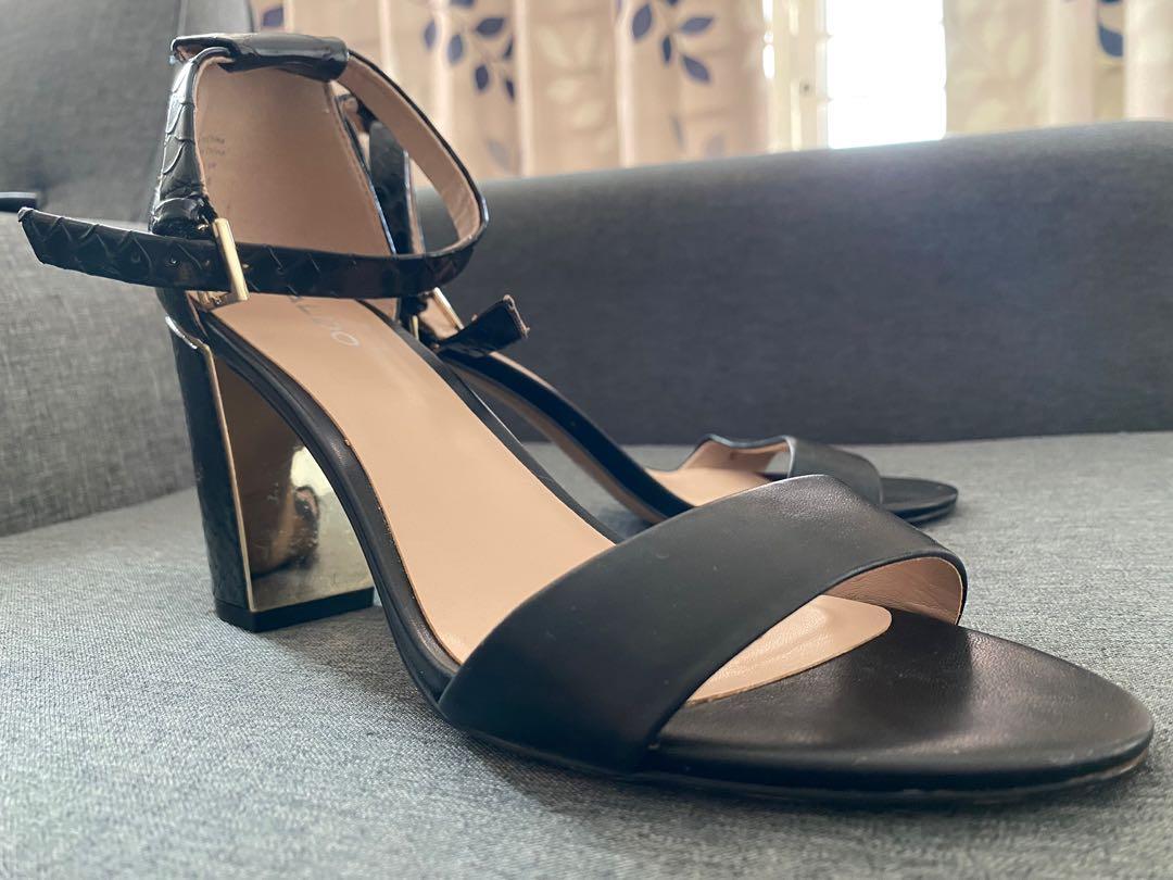 Aldo black and gold heels new arrivals